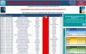 Download UEFA Euro 2020 Spreadsheet